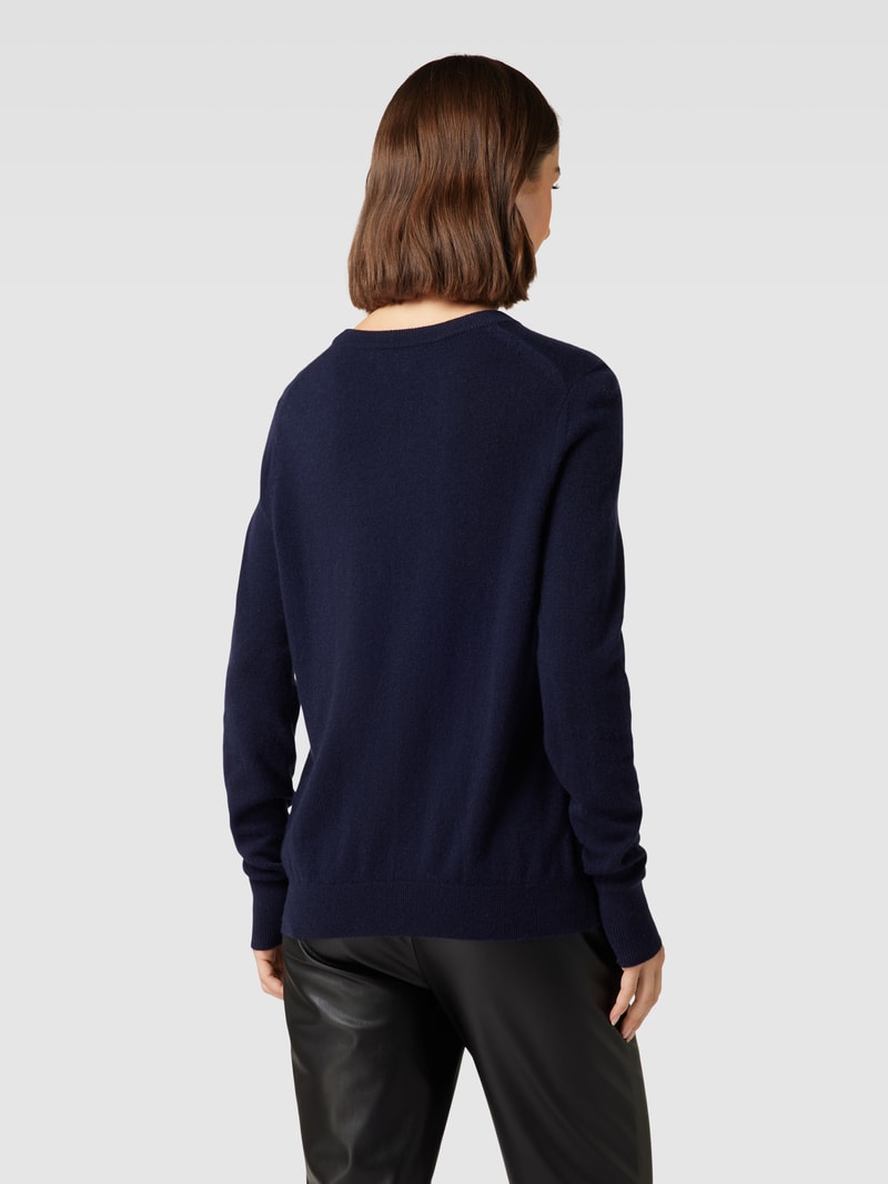 Kaschmirpullover mit Rundhalsausschnitt in dunkelblau