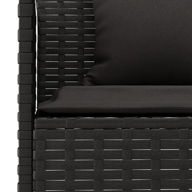 vidaXL Loungesofa Gartensofa in L-Form mit Kissen Schwarz Poly Rattan, 1 Teile