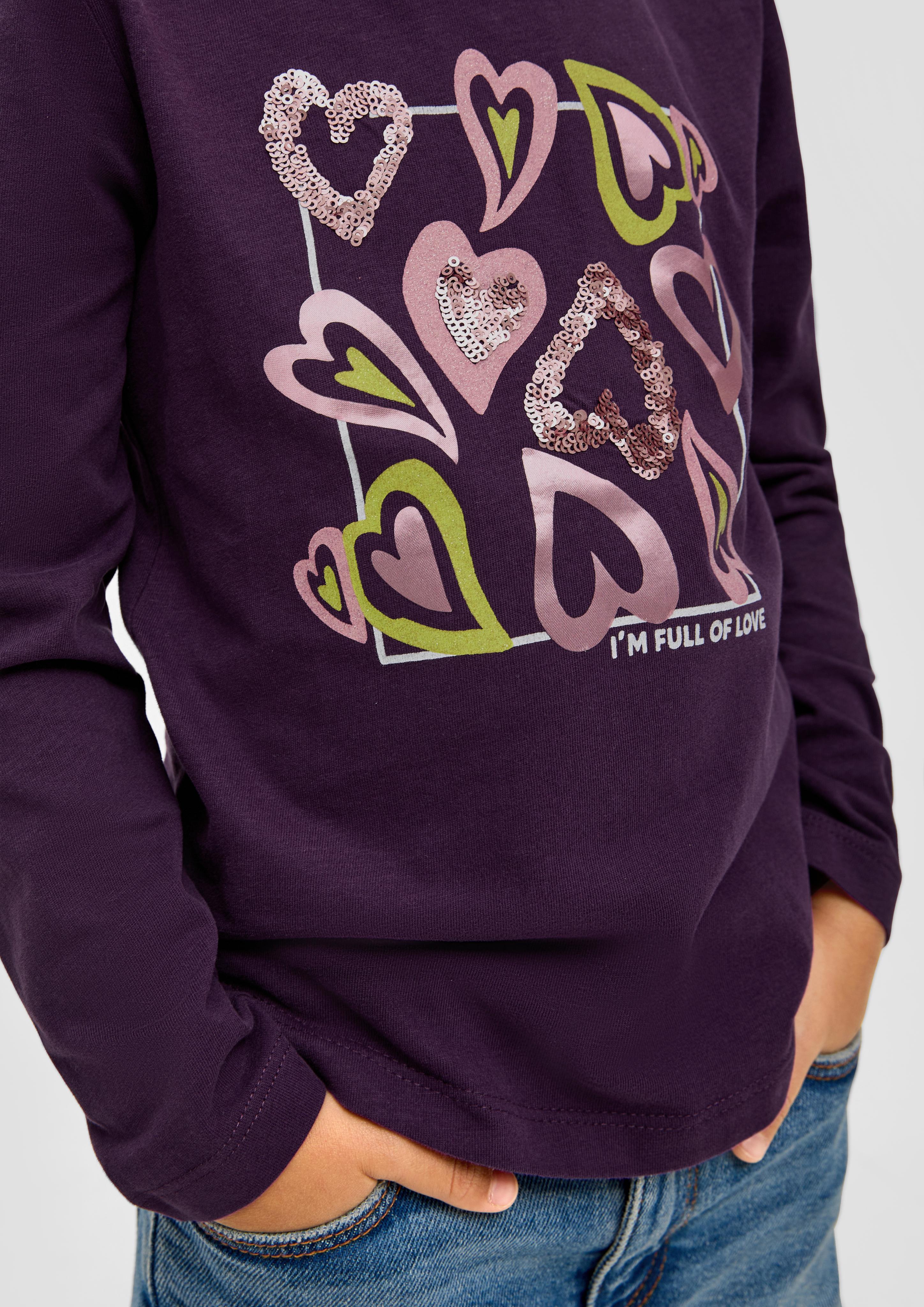 Longsleeve mit Paillettenbesatz  2133802-4836