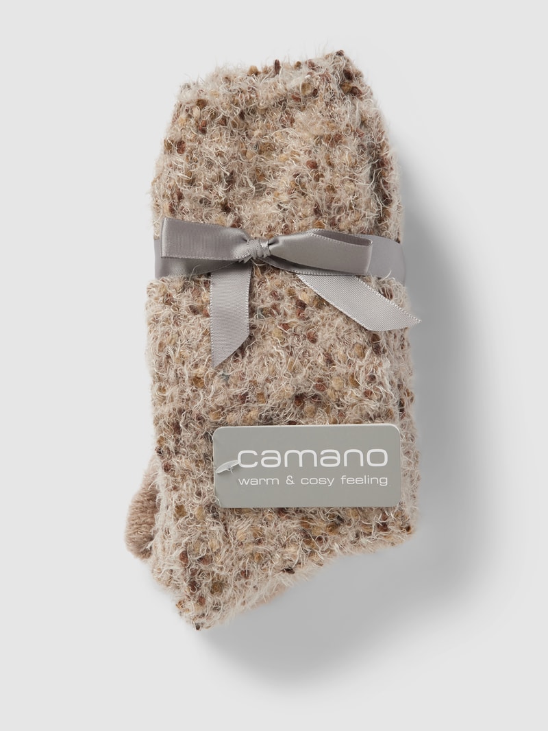 Socken in Melange-Optik im 2er-Pack in taupe