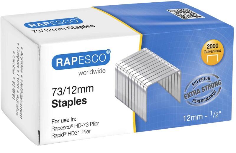 Rapesco Heavy Duty Heftklammern 73/12 1261 Stahl Silber 2000 Stück