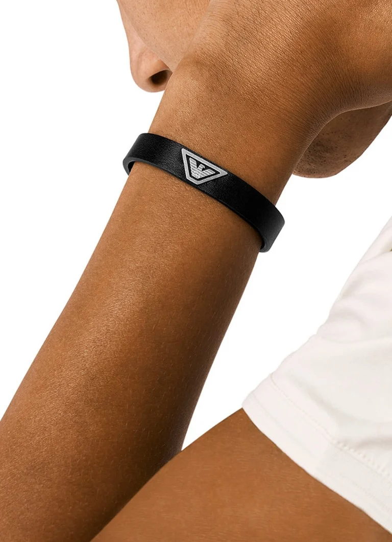 Emporio Armani  Eagle armband van leer EGS3128040