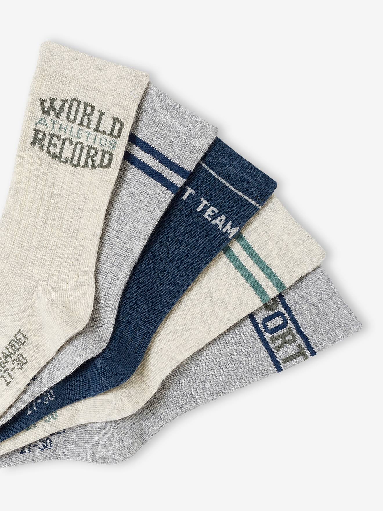 Vertbaudet 5er-Pack Jungen Sportsocken Oeko-Tex - weiß meliert