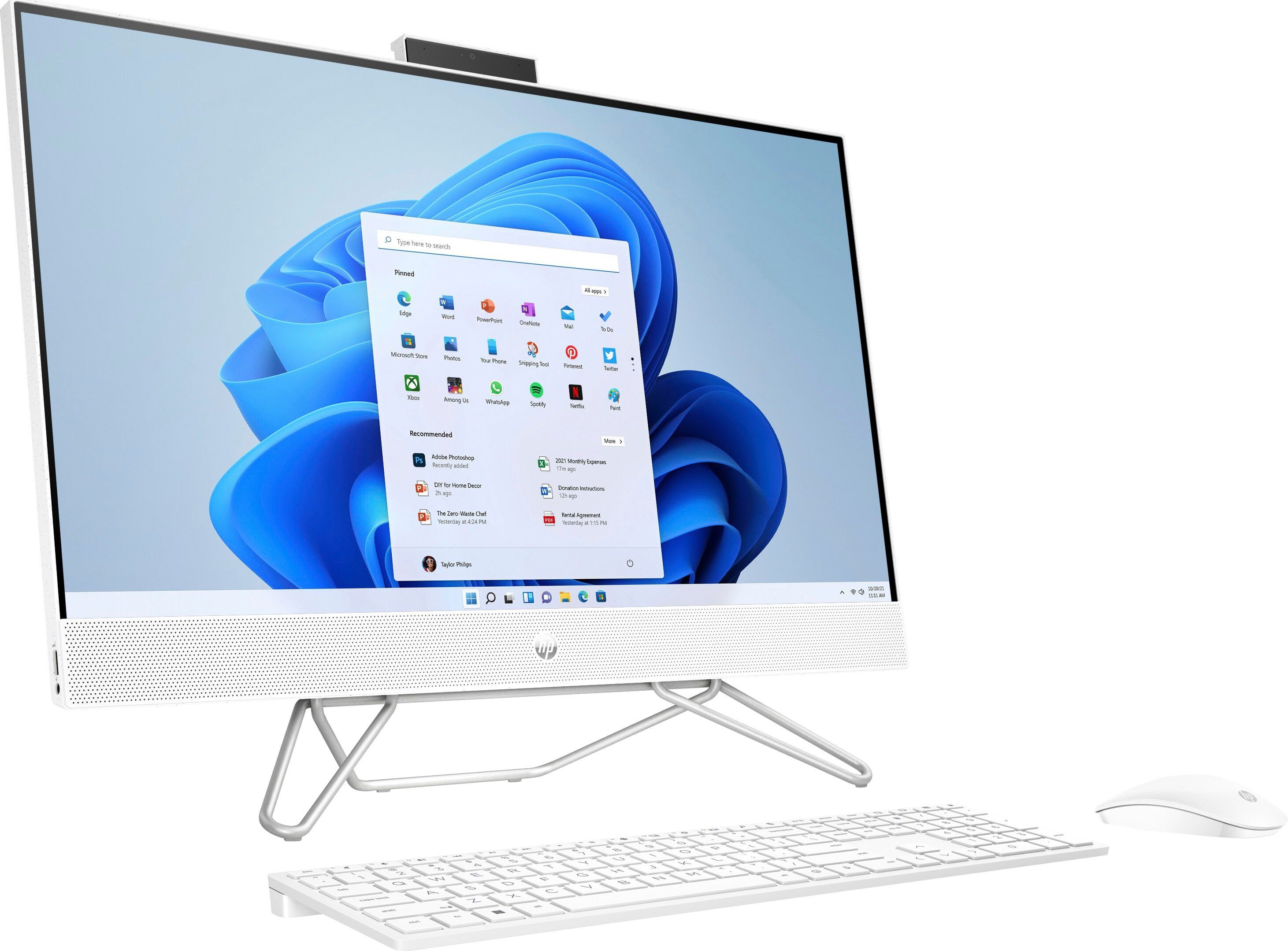 HP 27-cb0203ng All-in-One PC (27 Zoll, AMD Ryzen 7 5700U, Radeon™ Graphics, 16 GB RAM, 1000 GB SSD)