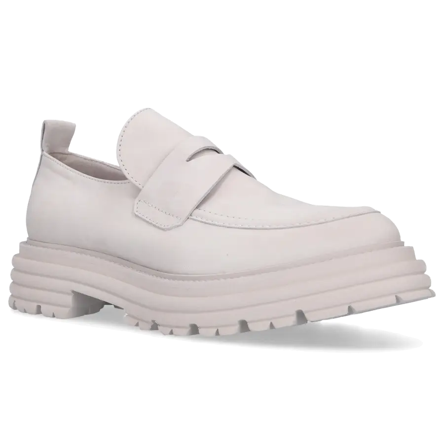 305 SOBE - Loafer LOTTE Nubukleder - weiß