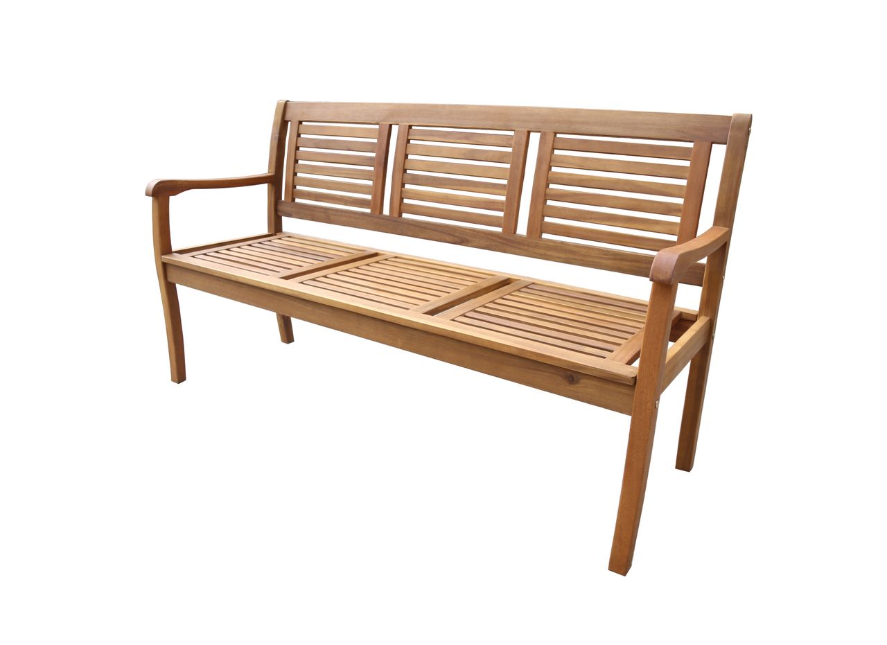 HC Garten & Freizeit 3-Sitzer Gartenbank Akazienholz 153 x 90 x 57 cm