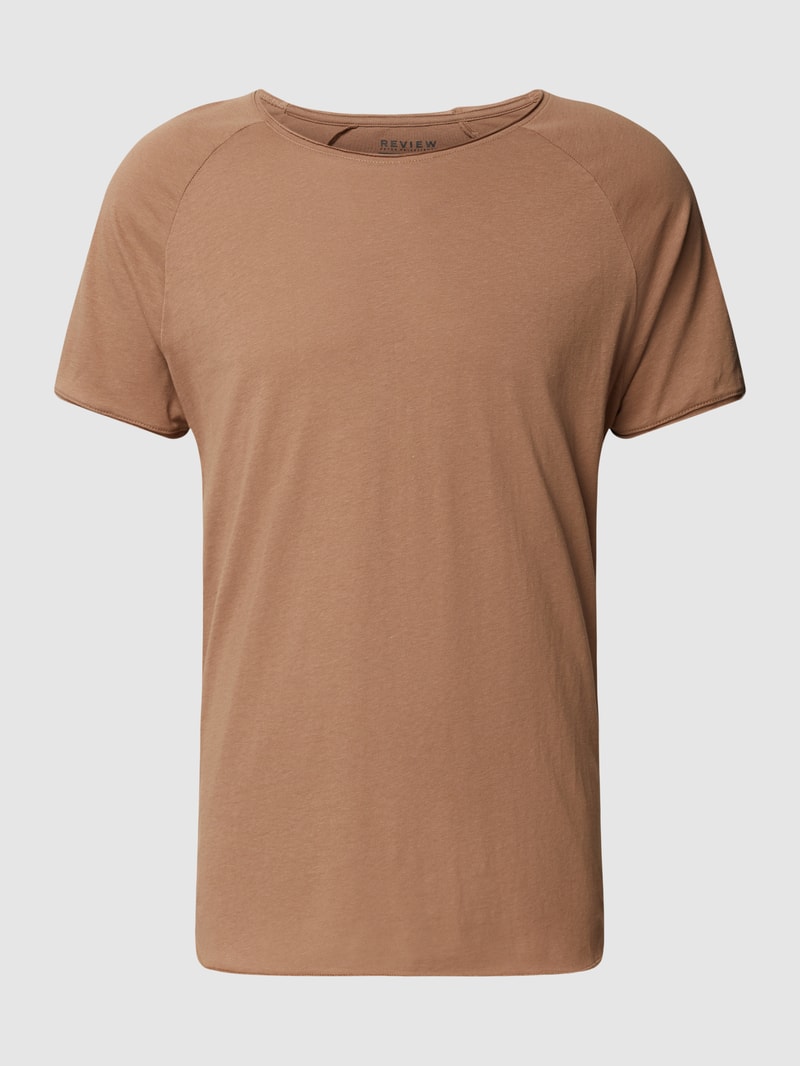 T-Shirt mit Rundhalsausschnitt in taupe