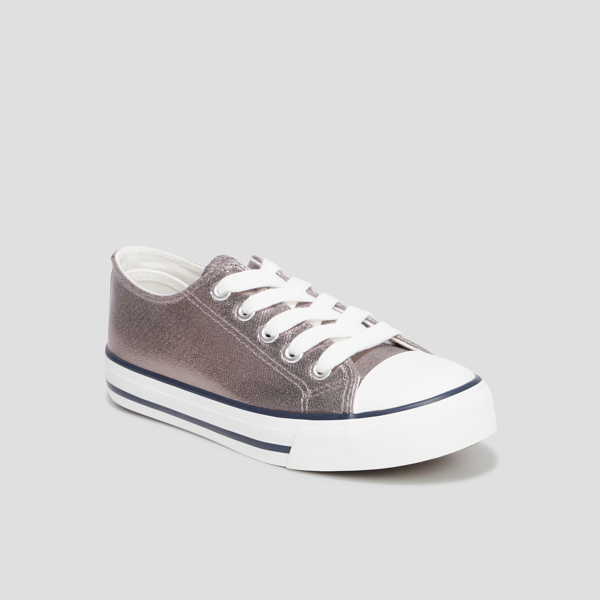 Tennis en toile à lacets Creeks gris argent fille | La Halle
