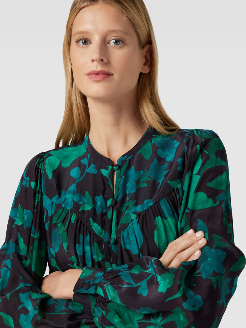 Bluse mit floralem Muster Modell 'Resa' in grün