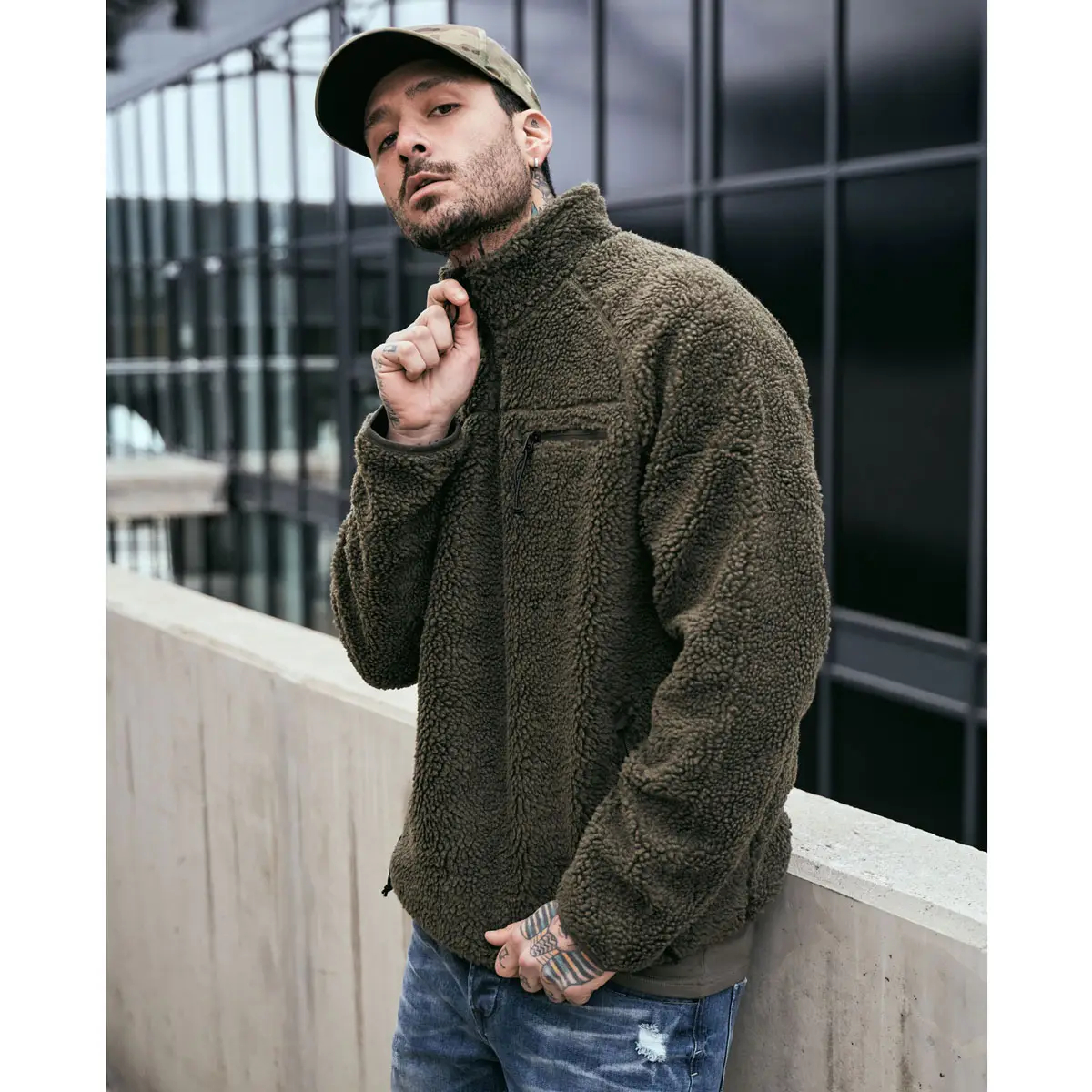 Teddyfleece Troyer oliv