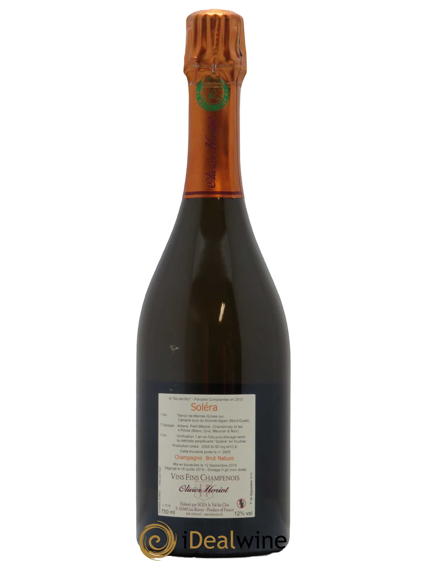 Soléra Brut Nature Olivier Horiot   - Lot de 1 Bouteille