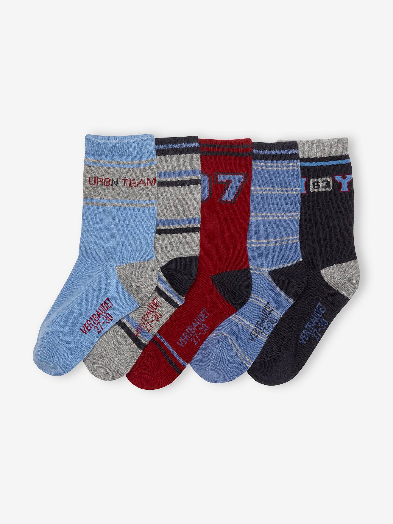 Lot de 5 paires de chaussettes garçon BASICS lot sauge