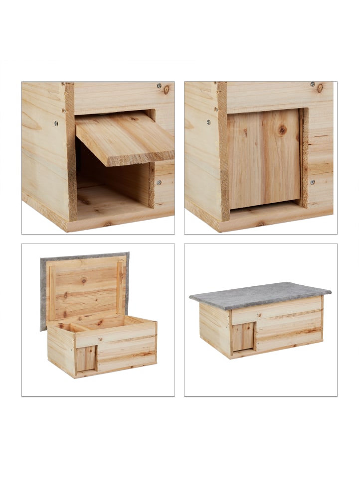 relaxdays Igelhaus in Natur - (B)46 x (H)21 x (T)34 cm günstig kaufen onesize