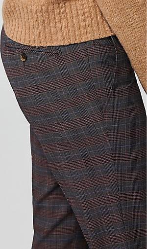 MEYER Chino-Hose Baumwoll-Woll Check Chino