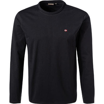 NAPAPIJRI, Longsleeve, Regular Fit, Baumwolle, schwarz