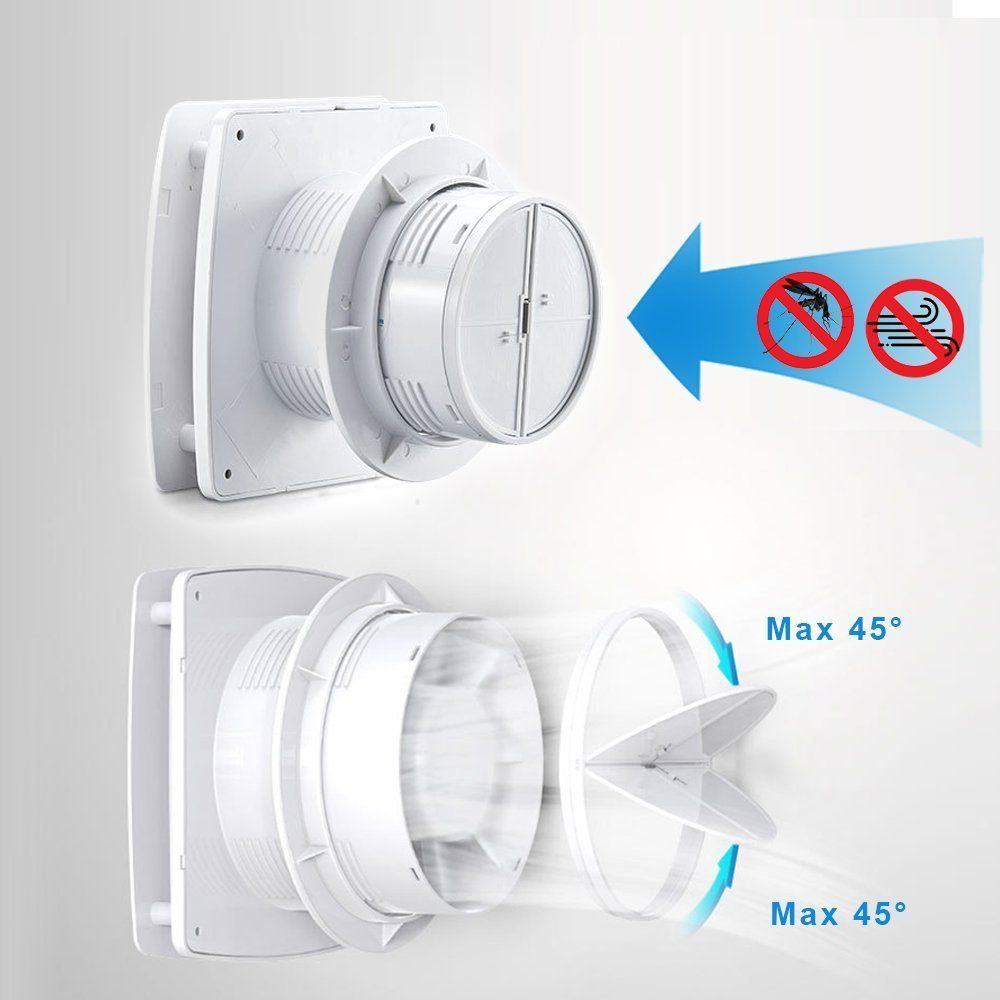 XERSEK Wandventilator Badezimmer Wandlüfter Badlüfter Ventilator 100mm, sehr leise, Geeignete Raumgröße 95m²