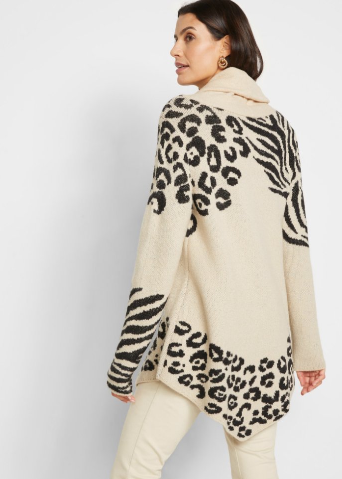 Asymetrischer Long-Pullover