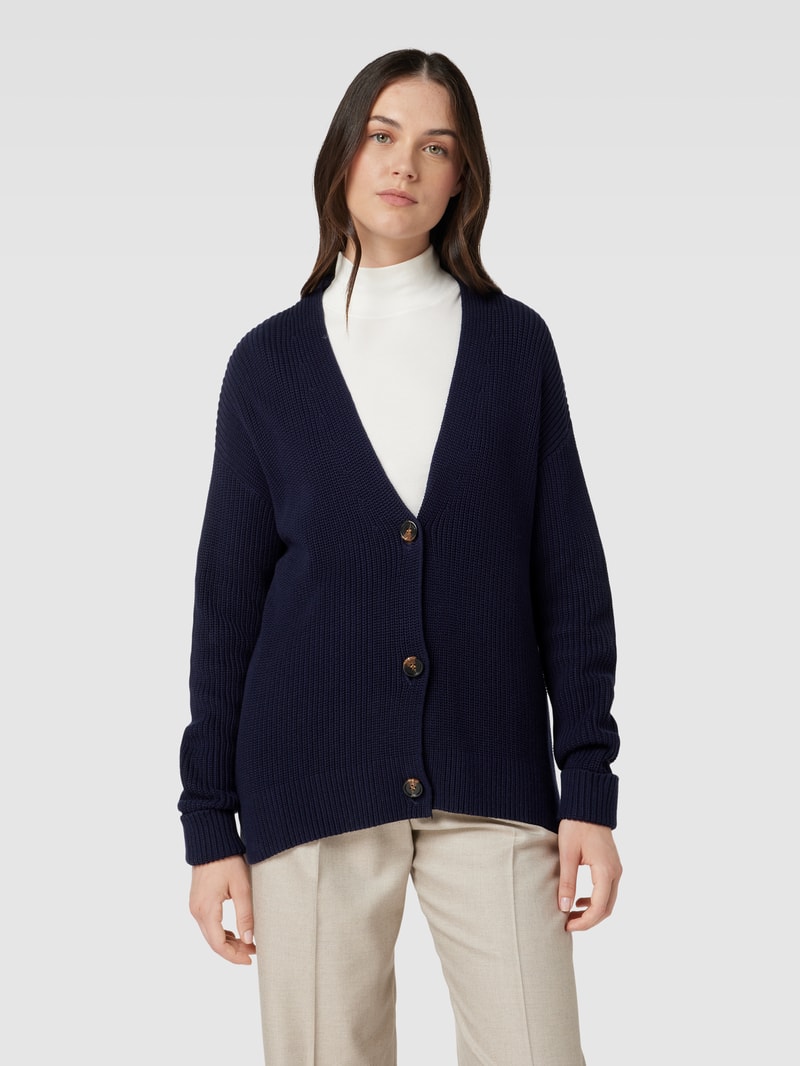 Strickjacke mit V-Ausschnitt in dunkelblau