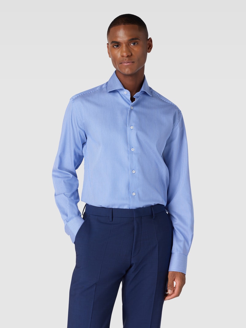 Modern Fit Business-Hemd mit Streifenmuster in royalblau