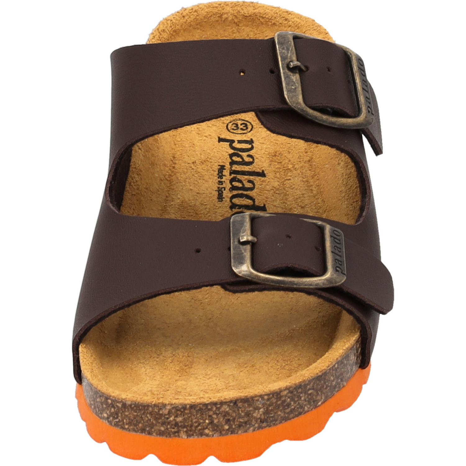 Palado Kids Korfu B Basic, Pantoletten, Kinder, Dunkelbraun/Orange