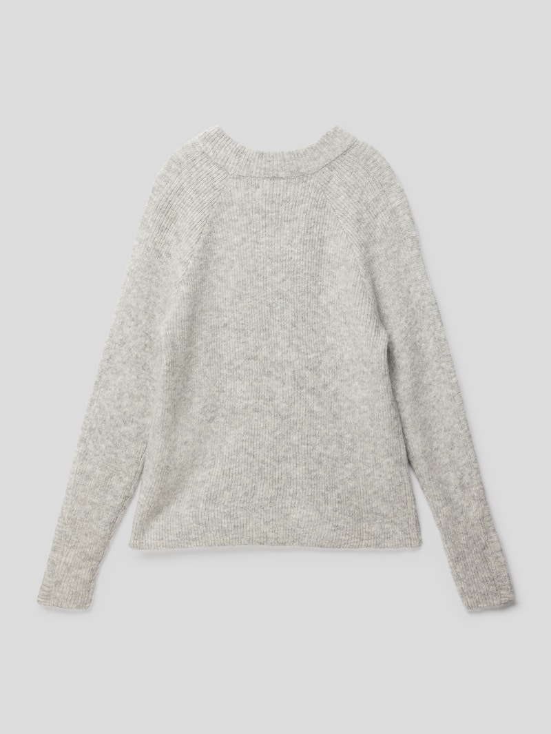Strickpullover mit Rundhalsausschnitt Modell 'como' in hellgrau