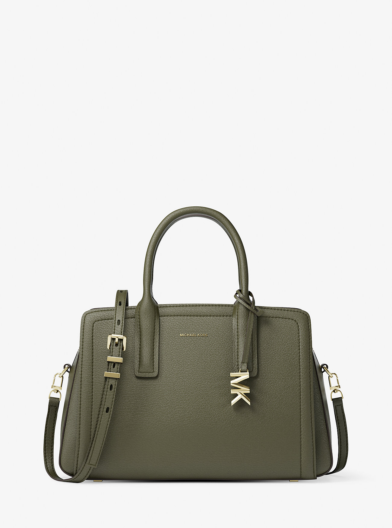 Laila Medium Leather Satchel - IVY