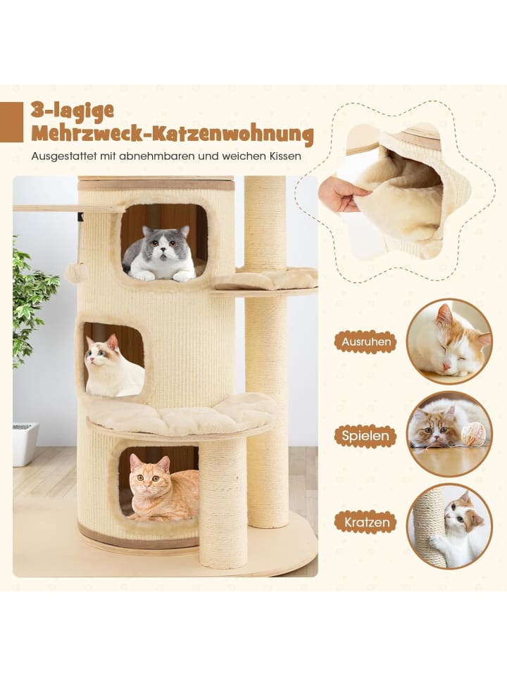 COSTWAY 173cm Kratzbaum Groß in Beige günstig kaufen onesize