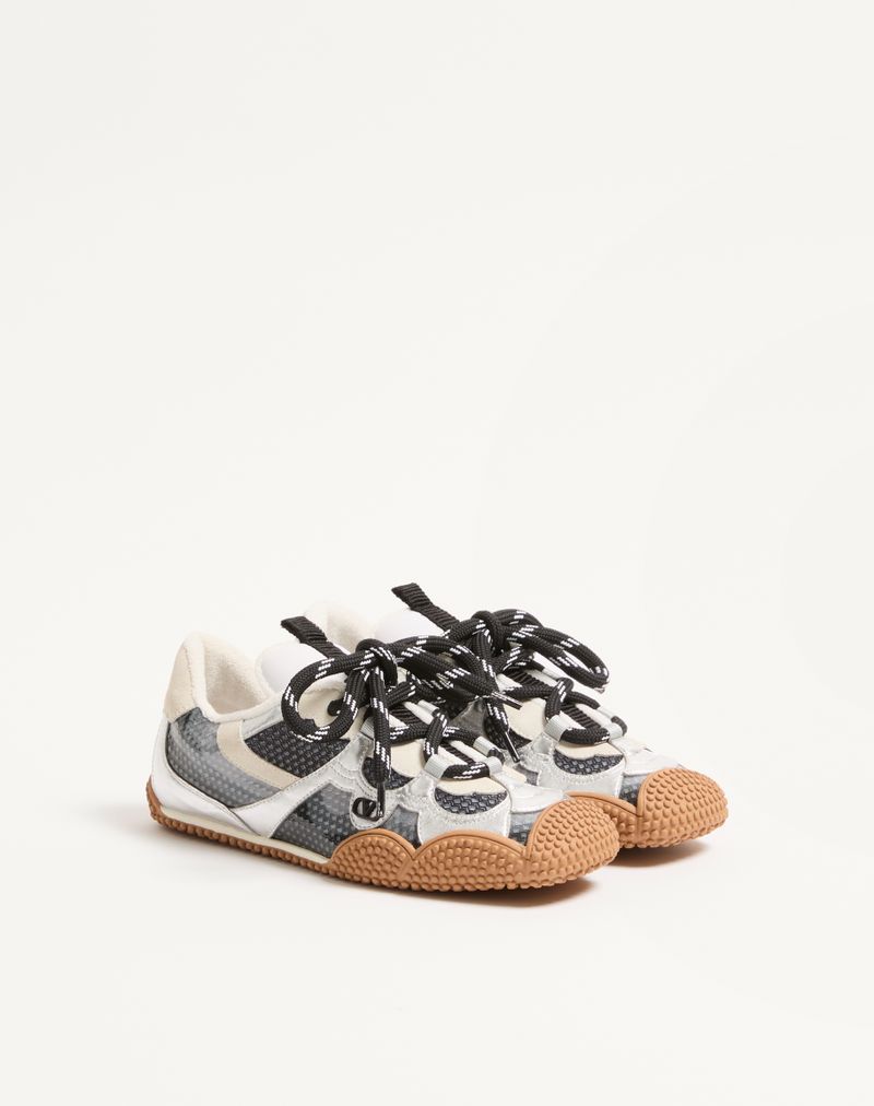 Amphibia Sneaker i gummieret kalveskind og lamineret nappa