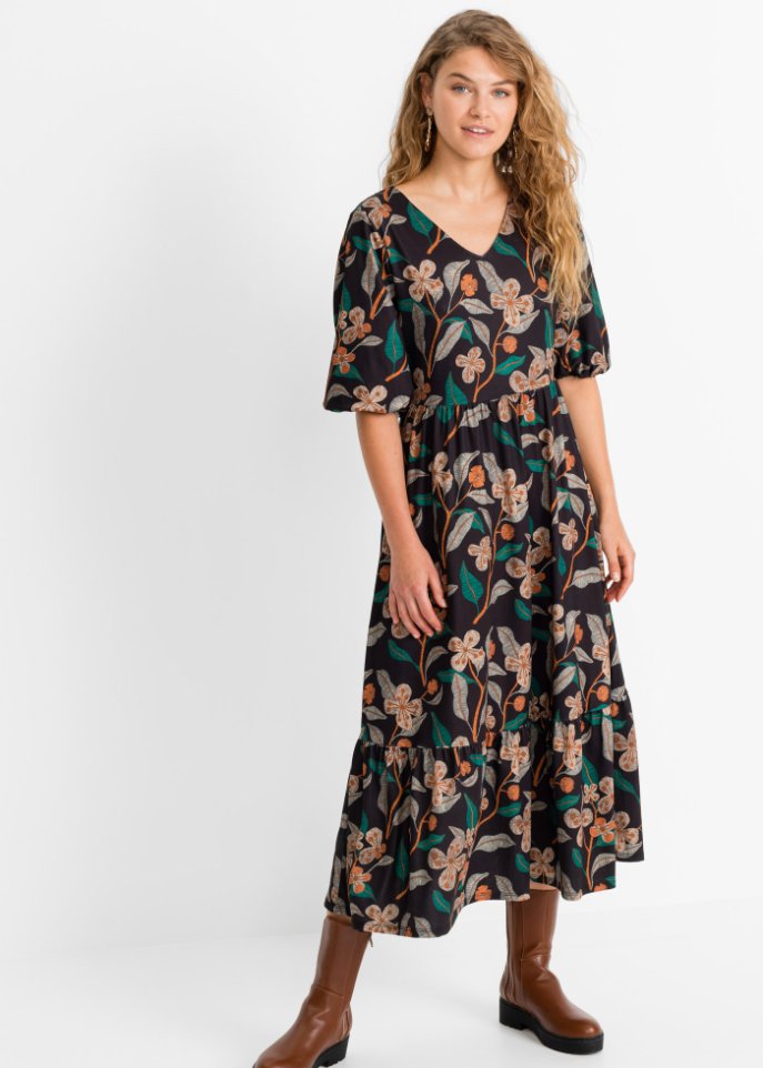 Midikleid mit Blumendruck