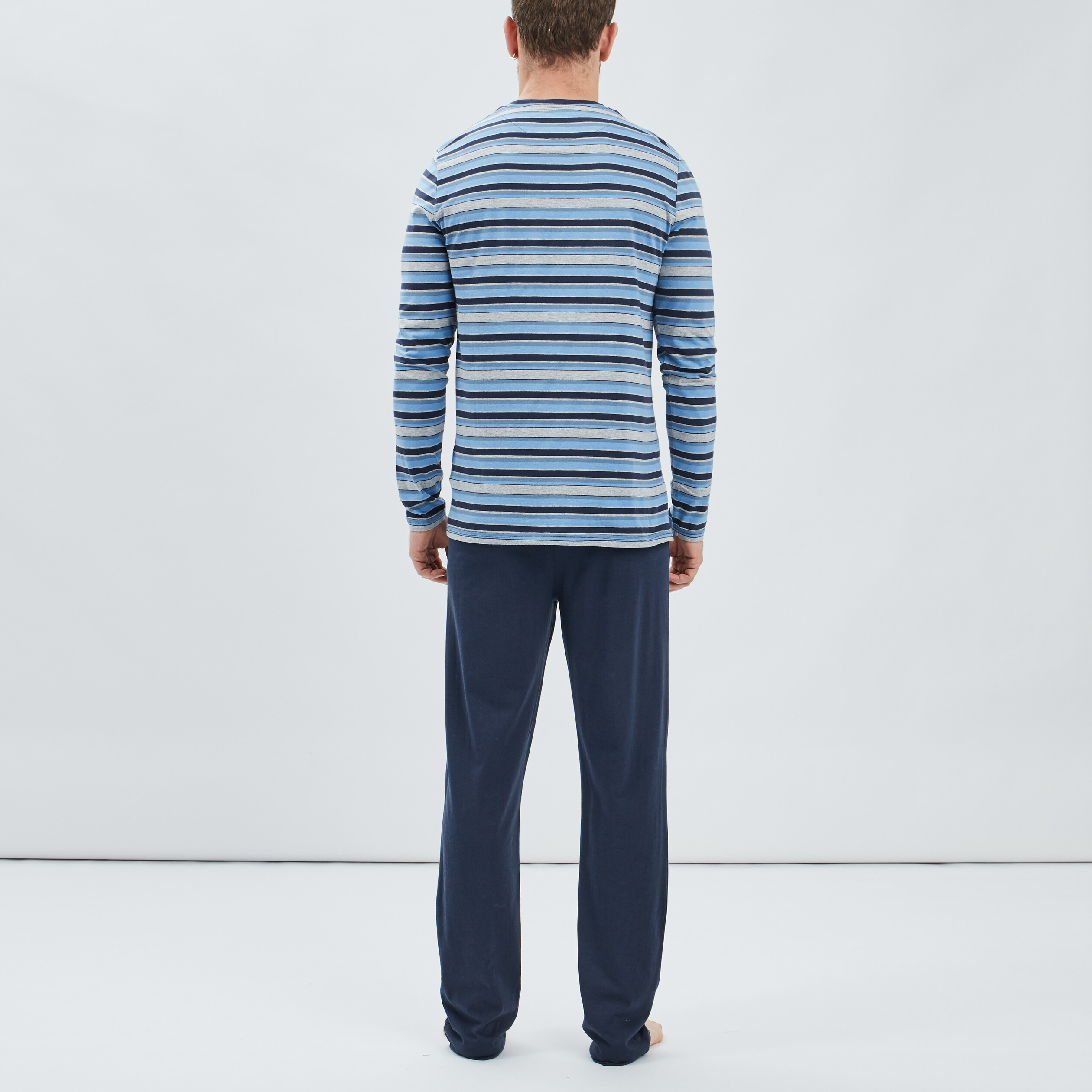 Ensemble pyjama 2 pièces bleu marine homme | La Halle