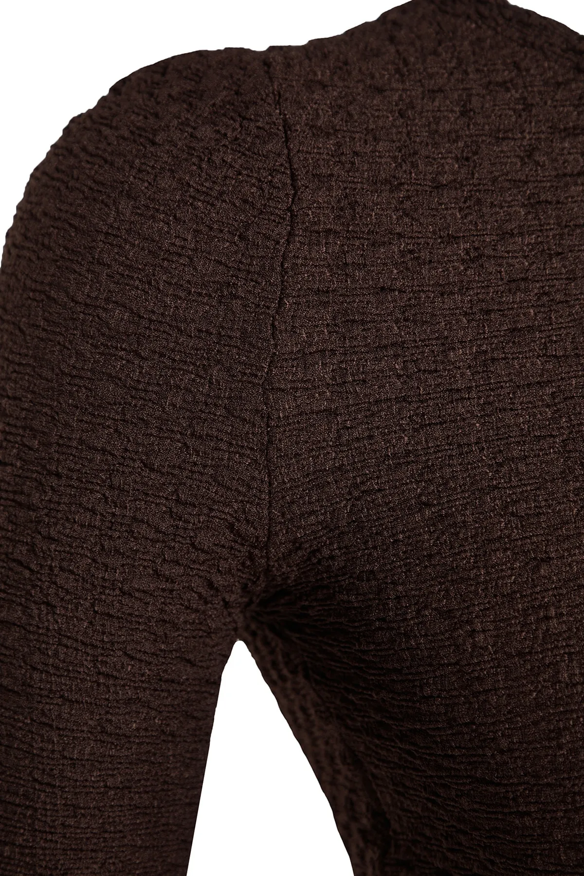 Trendyol Collection  Braunes, strukturiertes Premium-Set aus flexiblem Strickoberteil und -unterteil mit Rundhalsausschnitt und normaler Passform TWOAW24AU00074