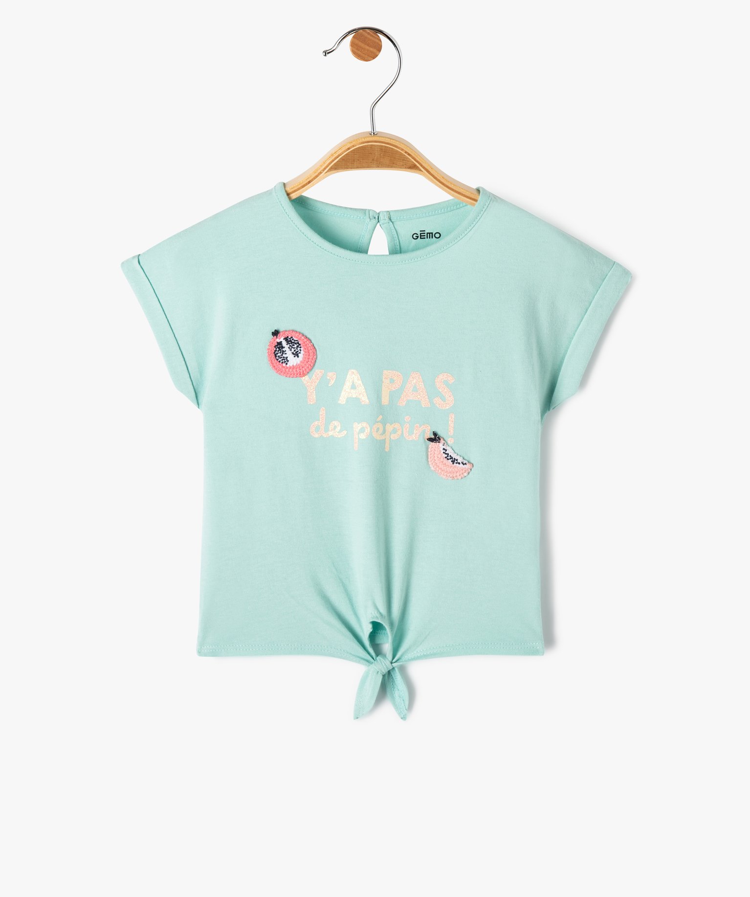 Tee-shirt bébé fille loose à manches courtes et motif bri... vert | GEMO
