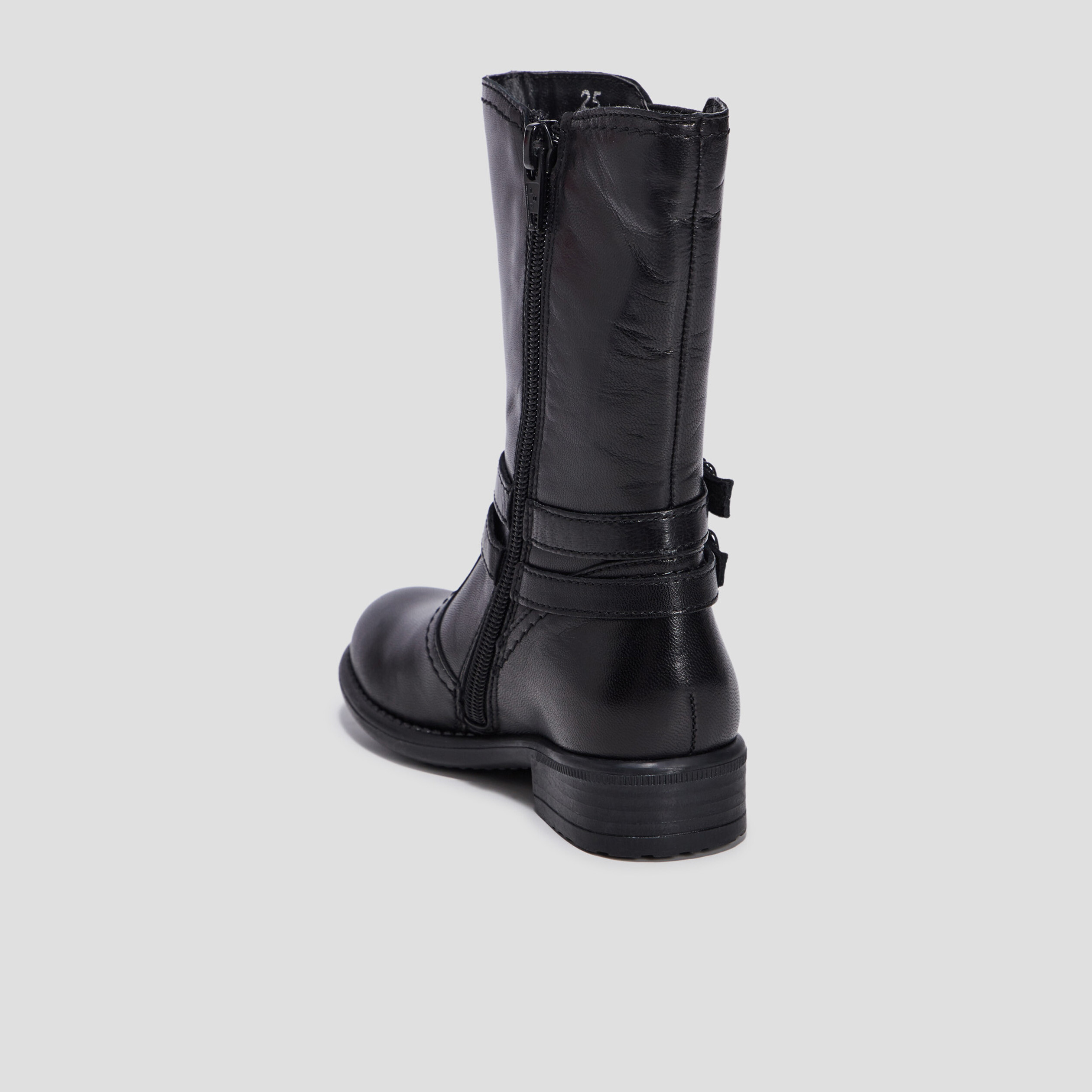 Bottes en cuir noir fille | La Halle