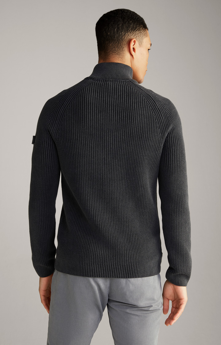 Baumwoll-Pullover Henricus in Schwarz-Grau