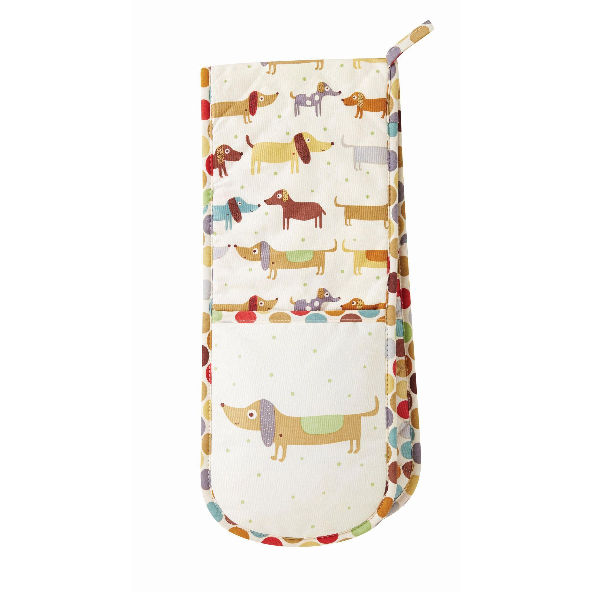 Ulster Weavers Topfhandschuhe Hot Dog, (Set, 1-tlg., bestehend aus 1x doppelten Ofenhandschuh), doppelter Ofenhandschuh, wattiert, Größe: ca. 18 x 88 cm
