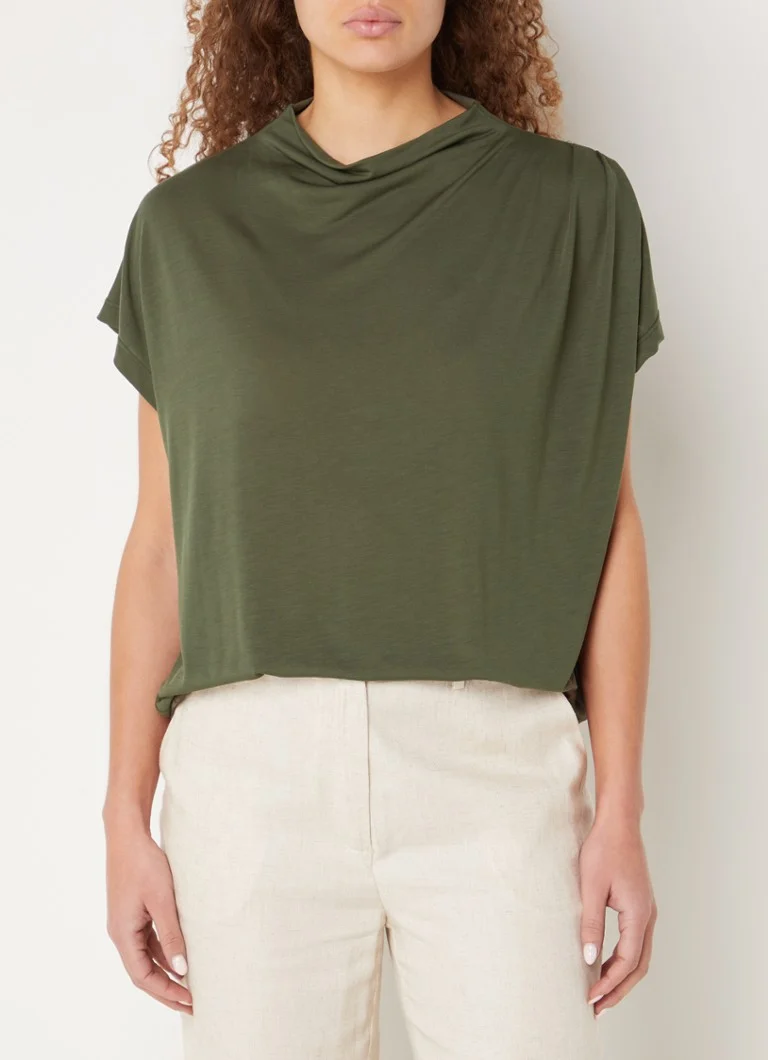 Bruuns Bazaar Katka Ginna top made of lyocell with waterfall neckline