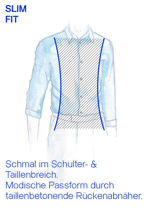 OLYMP, Hemd, Body Fit, Baumwoll-Stretch, Extra langer Arm, schwarz