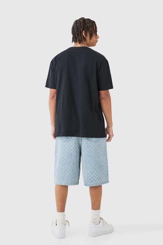 Oversize T-Shirt mit Pour Homme Totenkopf-Print