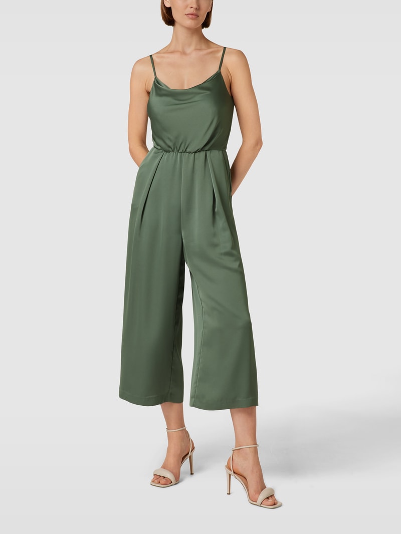 Jumpsuit mit Wasserfallausschnitt in grün
