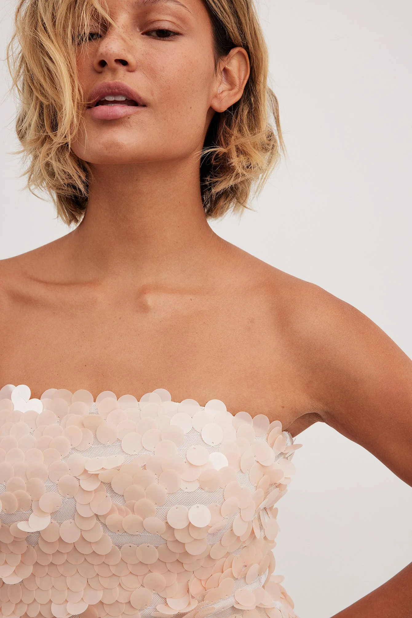 Bandeau Sequin Mini Dress