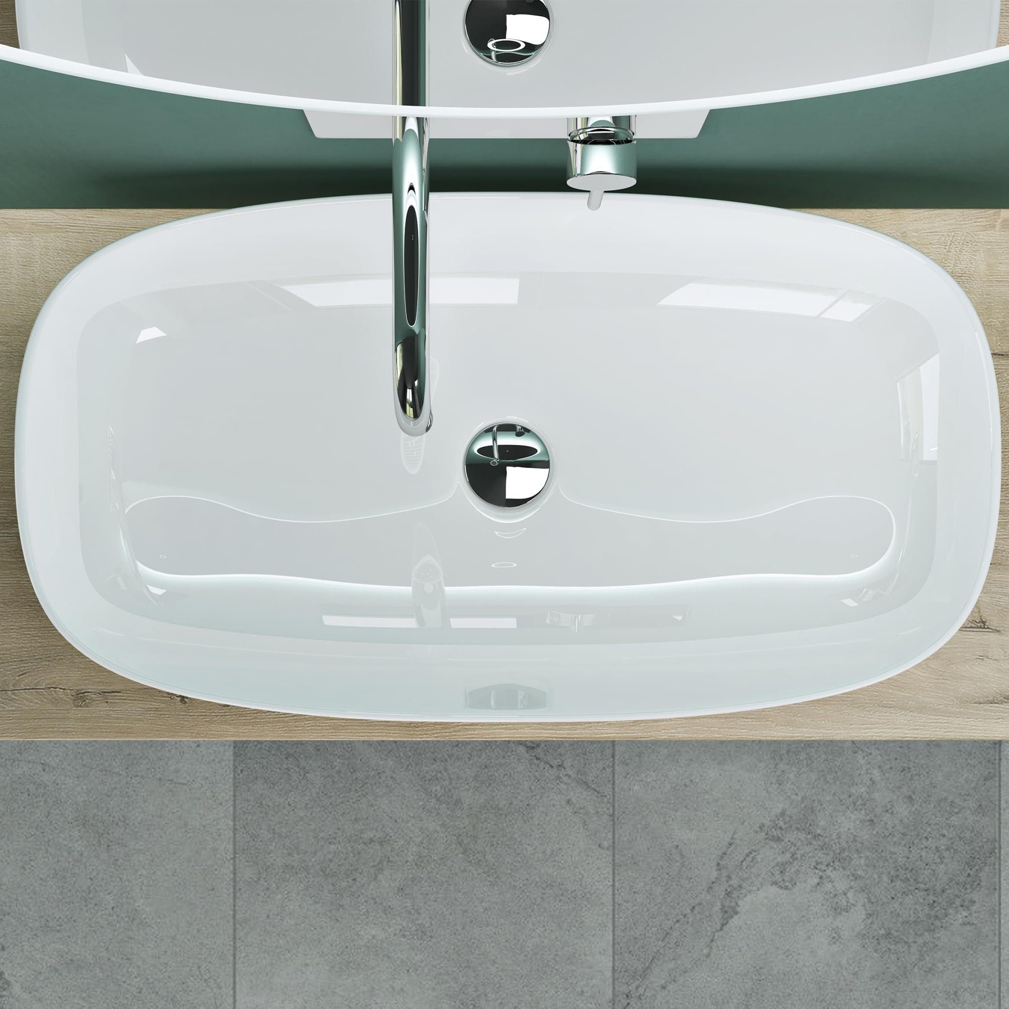 Mai & Mai Aufsatzwaschbecken Waschschale Br104 Waschbecken aus Keramik Nano-Beschichtung