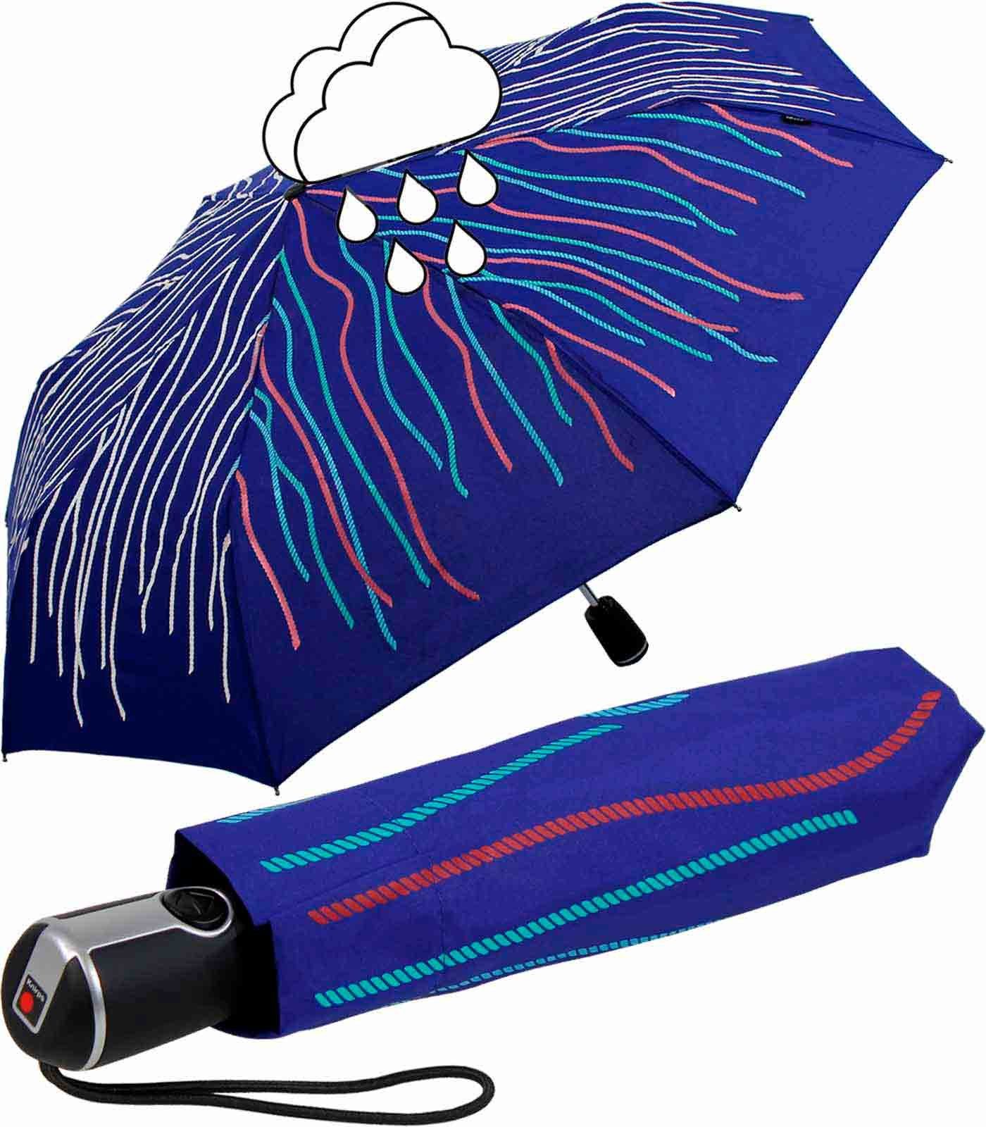Knirps® Langregenschirm Large Duomatic mit Farbwechsel - Wet Print Rope, bei Nässe färben sich die weißen Fäden bunt