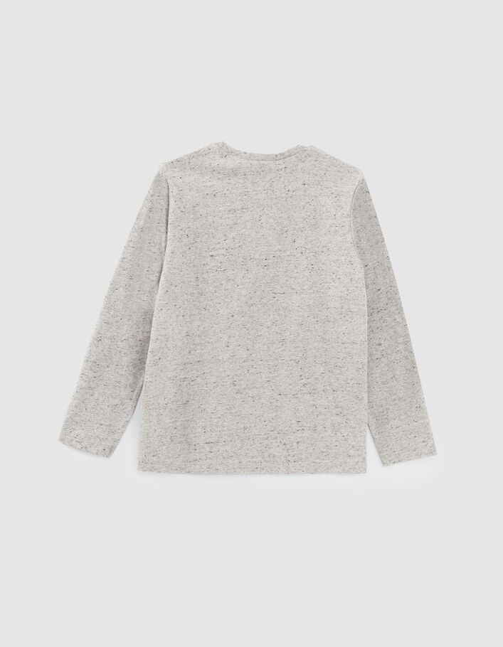 T-shirt gris chiné avec sneakers brodées garçon