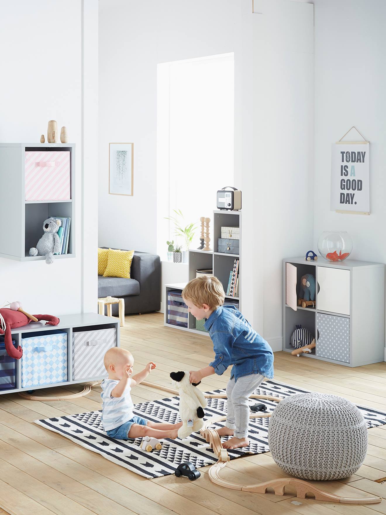 Vertbaudet Kinderzimmer Sideboard mit Rollen - weiß