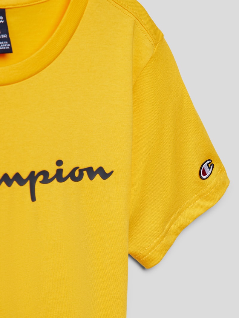 T-Shirt mit Logo-Print in dunkelgelb