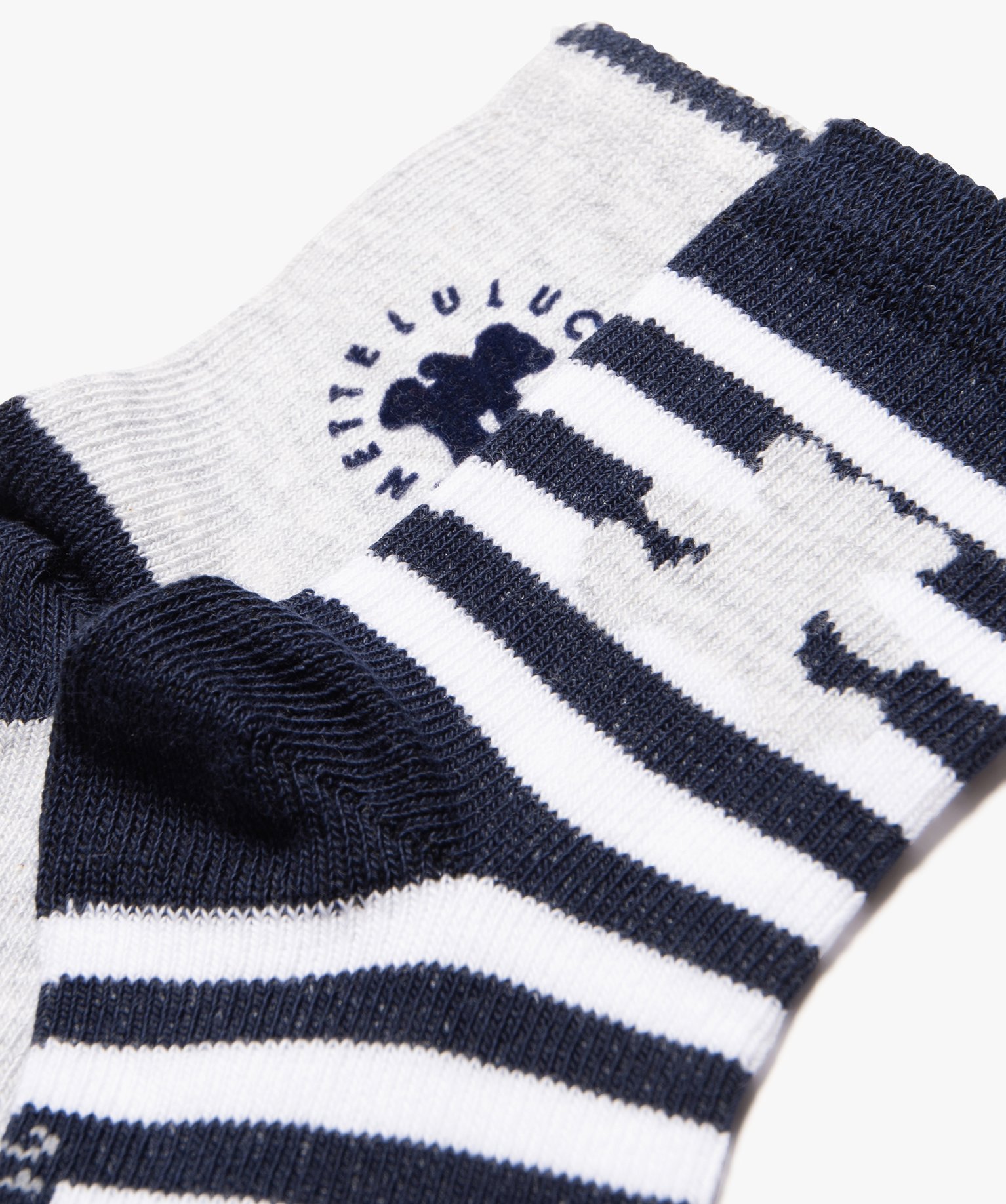 Chaussettes bébé tige haute rayées - LuluCastagnette (lot... gris | GEMO