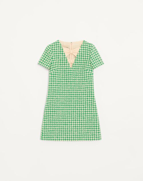 Kort Houndstooth Tweed-kjole