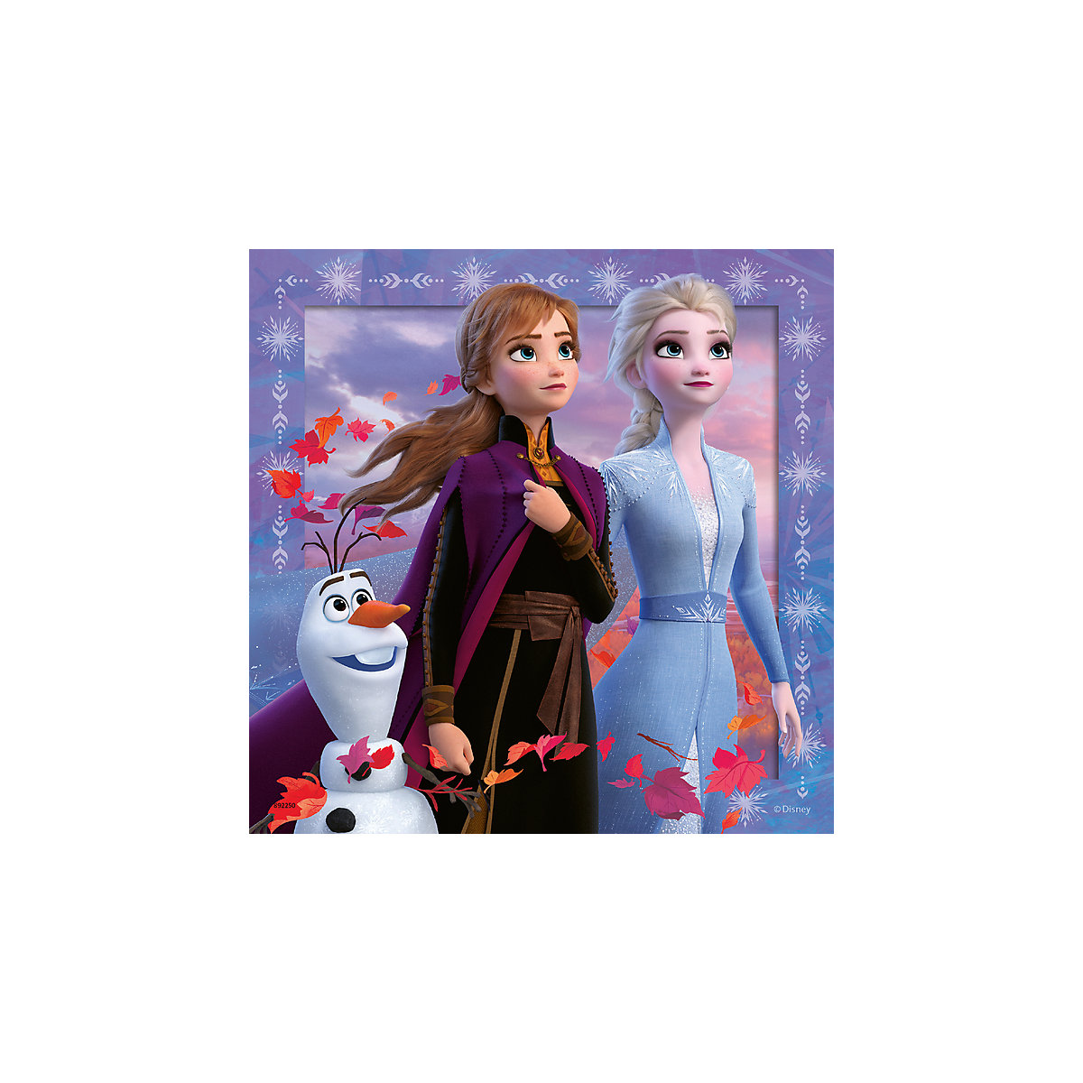 3er Set Puzzle, je 49 Teile, 21x21 cm, Frozen 2