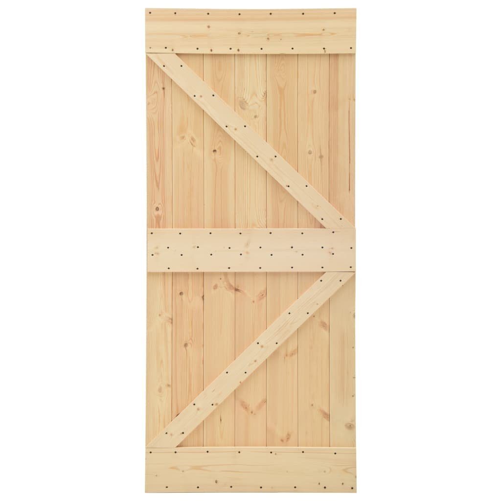 vidaXL Schiebetür Tür 100x210 cm Kiefer Massivholz (1-St)