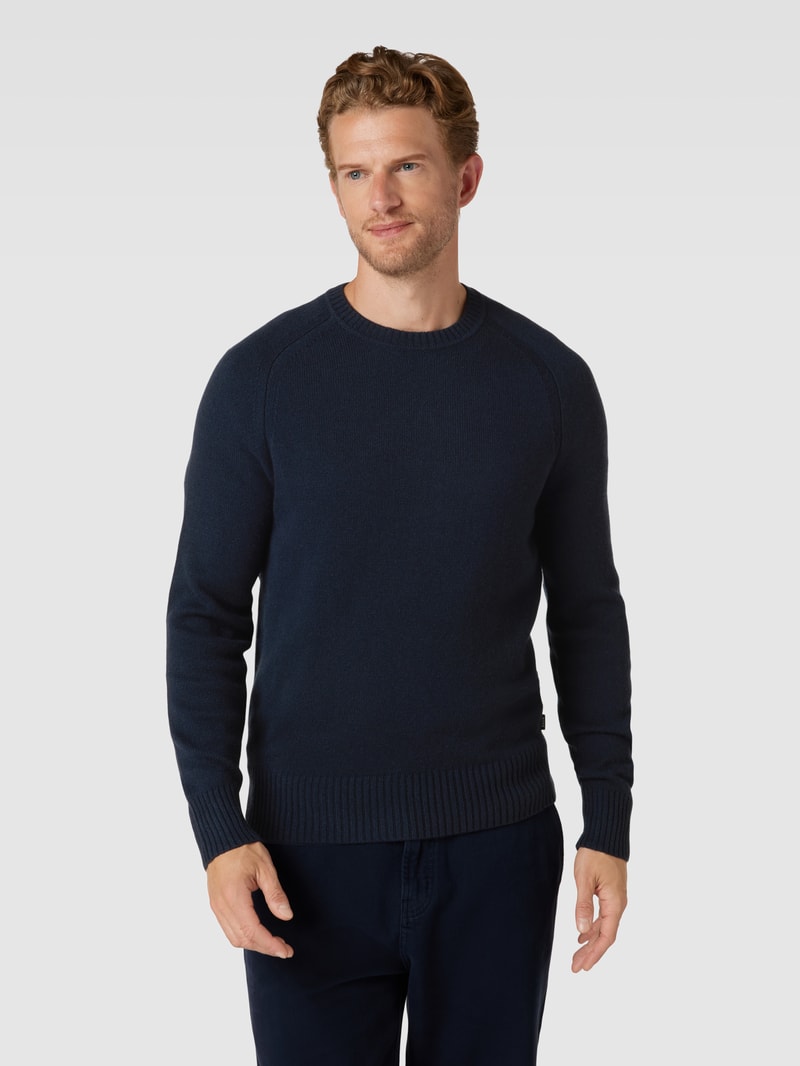 Kaschmirpullover mit Rundhalsausschnitt Modell 'Maglio' in marineblau